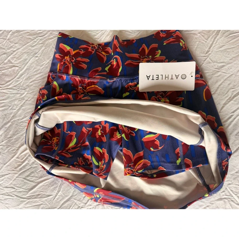 NWT‎ Athleta Floral Athletic Skort salutation Activewear Skirt Pockets Womens XS